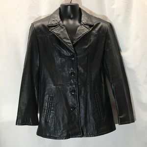 Wilsons leather coat men’s black L gently used